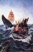 Clifford Warren Ashley Lancing a Whale oil painting